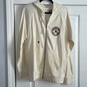 Moondoggies beach, zip up jacket Cream WITH TAGS